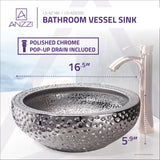 ANZZI LS-AZ8200 Levi Series Vessel Sink in Speckled Silver