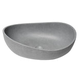 ALFI Brand ABCO23O 23" Solid Concrete Wavy Oval Above Mount Vessel Sink