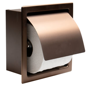 ALFI brand ABTPP77-BC PVD Brushed Copper Stainless Steel Recessed Toilet Paper Holder with Cover