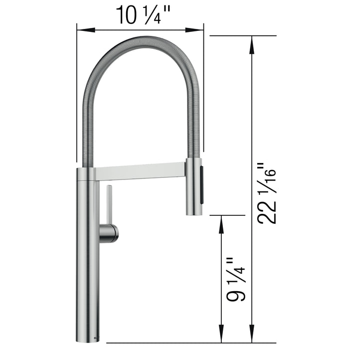 Blanco 527472 Culina II Semi-Pro Pull-Down Dual-Spray Kitchen Faucet - PVD Steel