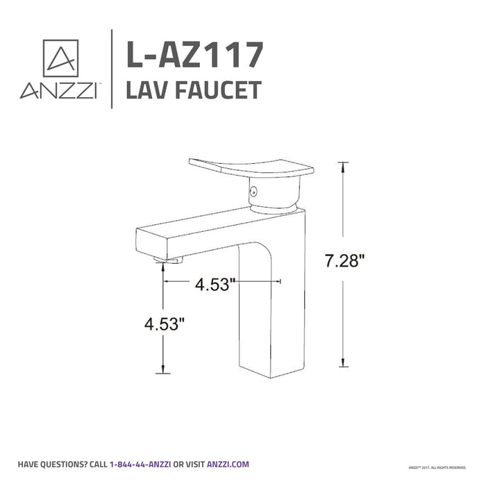 ANZZI L-AZ117BN Promenade Single Hole Single Handle Bathroom Faucet in Brushed Nickel