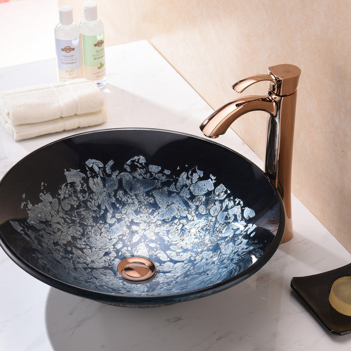 ANZZI LS-AZ8213 Makata Series Vessel Sink in Silver Burst