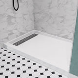 ANZZI SB-AZ103L ALEXANDER 48" x 32" Left Drain Shower Base in White