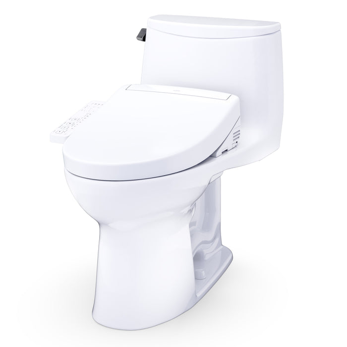 TOTO MW6083346CEFG#01 UltraMax WASHLET+ S2 One-Piece Elongated 1.28 GPF Universal Height Toilet in Cotton White