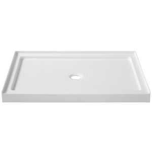 Fissure Series 36 in. x 48 in. Single Threshold Shower Base in White