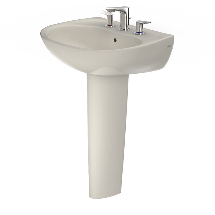TOTO LPT241.8G#12 Supreme Oval Basin Pedestal Bathroom Sink for 8 Inch Center Faucets, Sedona Beige