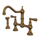 Rohl U.4756L-EB-2 Perrin and Rowe Edwardian Bridge Kitchen Faucet with Sidespray