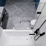 ANZZI SD-AZ8074-01MB Vensea Series 31.5" by 56" Frameless Hinged Tub Door in Matte Black