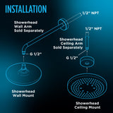 TOTO TBW07002U1#CP G Series Single Spray 10" Round Showerhead with Comfort Wave Technology