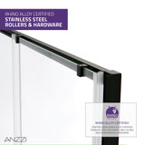 ANZZI SD-AZ052-01MB Halberd 48" x 72" Framed Shower Door in Matte Black