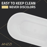 ANZZI FT-AZ098BK Chand 67" Acrylic Flatbottom Freestanding Bathtub in Black