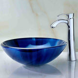 ANZZI LS-AZ051 Meno Series Deco-Glass Vessel Sink in Lustrous Blue