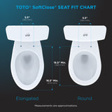 TOTO SS224#03 Guinevere SoftClose Slow Close Elongated Toilet Seat and Lid, Bone