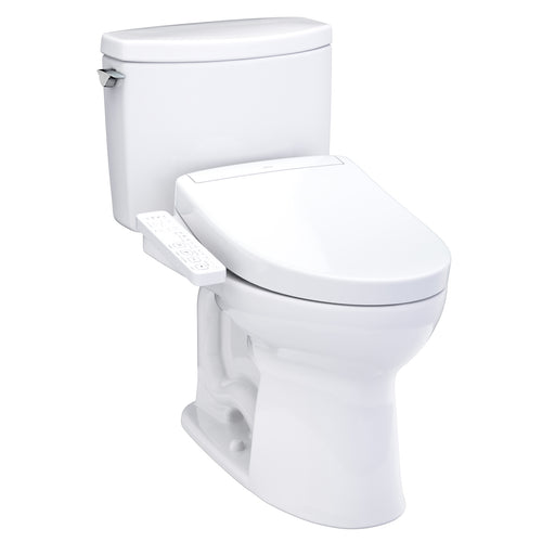 TOTO Washlet+ Drake II 1G Two-Piece Elongated 1.0 GPF Toilet and Washlet+ S2 Bidet Seat, Cotton White - MW4543346CUFG#01