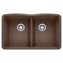 Blanco 440182 Diamond SILGRANIT 32" 50/50 Double Bowl Undermount Kitchen Sink - Cafe