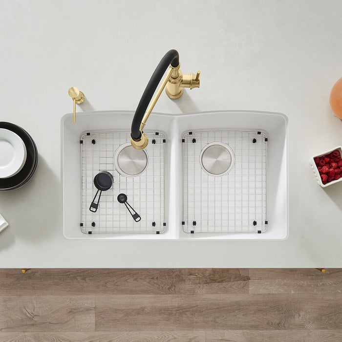 Blanco 440185 Diamond SILGRANIT 32" 50/50 Double Bowl Undermount Kitchen Sink - White