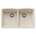 Blanco 443068 Diamond SILGRANIT 32" 50/50 Double Bowl Undermount Kitchen Sink - Soft White