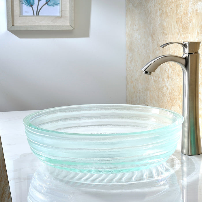 ANZZI LS-AZ064 Canta Series Deco-Glass Vessel Sink in Lustrous Translucent Crystal