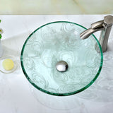 ANZZI LS-AZ065 Vieno Series Vessel Sink with Pop-Up Drain in Crystal Clear Floral