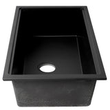 ALFI Brand AB3418SBUM-BLA Black 33" Granite Composite Workstation Single Bowl Undermount Sink