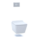 TOTO SP Wall-Hung Square-Shape Toilet and DuoFit In-Wall 1.28 and 0.9 GPF Dual-Flush Tank System with Copper Supply- CWT449249CMFG#MS