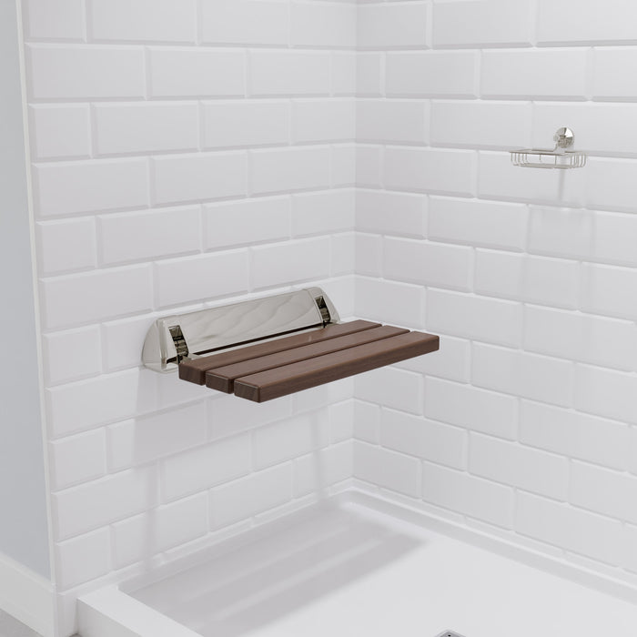 SteamSpa SS-K-NI Kind 20" Teak Wall Mounted Folding Shower Seat