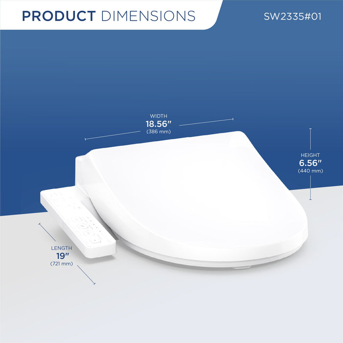 TOTO SW2335#01 WASHLET KS2 Bidet Toilet Seat with Instant Water Heating, Round, Cotton White