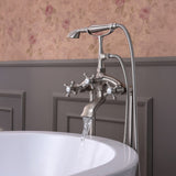 ANZZI FS-AZ0052BN Tugela 3-Handle Claw Foot Tub Faucet with Hand Shower in Brushed Nickel