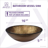 ANZZI LS-AZ8226 Gardena Series Deco-Glass Vessel Sink in Celestial Earth