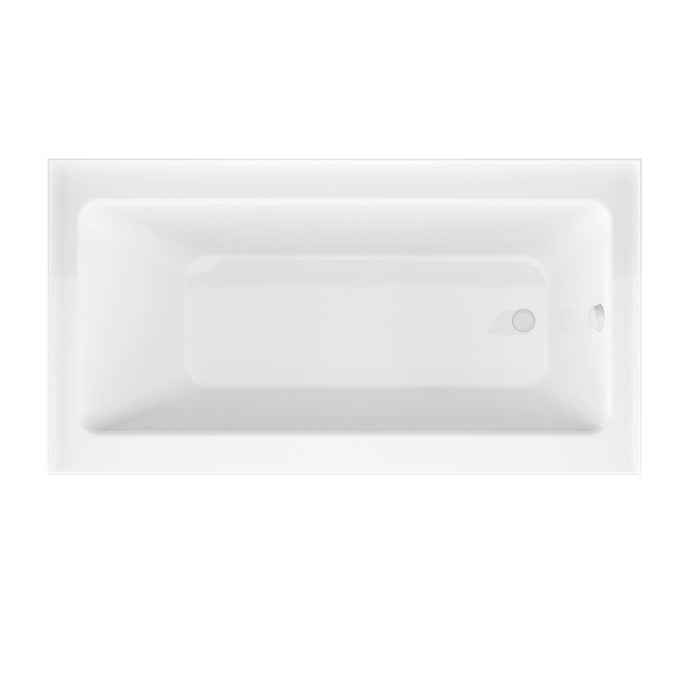 ANZZI SD05401BN-3060R 5 ft. Bathtub in White with 48" x 58" Frameless Tub Door in Brushed Nickel