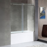 Anzzi 5 ft. Acrylic Right Drain Rectangle Tub in White With 60 in. x 62 in. Frameless Sliding Tub Door in Polished Chrome