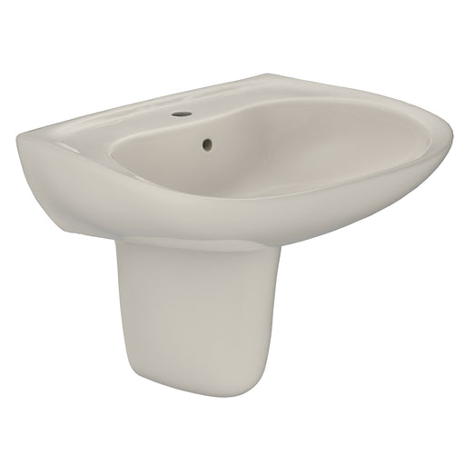 TOTO Prominence Oval Wall-Mount Bathroom Sink with CeFiONtect and Shroud for Single Hole Faucets, Sedona Beige - LHT242G#12