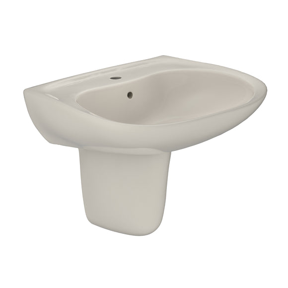 TOTO Prominence Oval Wall-Mount Bathroom Sink with CeFiONtect and Shroud for Single Hole Faucets, Sedona Beige - LHT242G#12