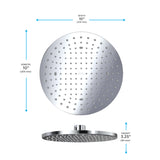 TOTO TBW07002U4#PN G Series Single Spray 10" Round Showerhead with Comfort Wave, Polished Nickel