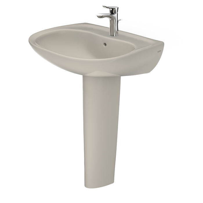 TOTO LPT242G#03 Prominence Oval Basin Pedestal Bathroom Sink for Single Hole Faucets, Bone