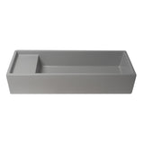 ALFI Brand AB39TRGM 39" Grey Matte Above Mount Fireclay Bathroom Trough Sink