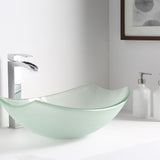 ANZZI LS-AZ8127 Magician Series Deco-Glass Vessel Sink in Lustrous Frosted