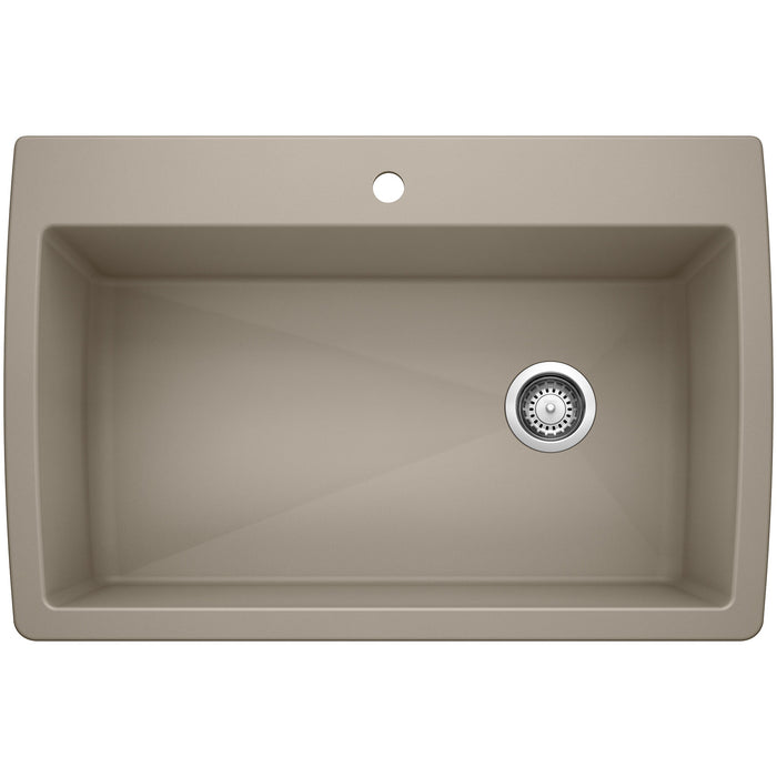 Blanco 441287 Diamond SILGRANIT 33.5" Super Single Dual Mount Kitchen Sink - Truffle