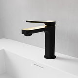 ANZZI L-AZ900MB-BG Single Handle Single Hole Bathroom Faucet With Pop-up Drain in Matte Black & Brushed Gold