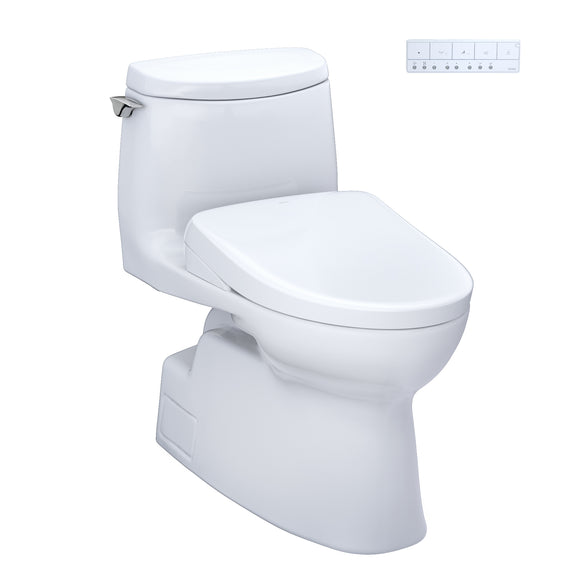 TOTO WASHLET+ Carlyle II 1G One-Piece Elongated 1.0 GPF Toilet with Auto Flush WASHLET+ S7 Contemporary Bidet Seat, Cotton White - MW6144726CUFGA#01