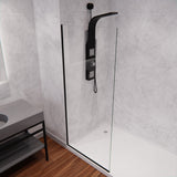 ANZZI SD-AZFL06001MB Veil Series 74" by 34" Framed Glass Shower Screen in Matte Black