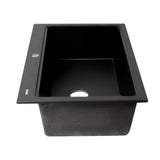 ALFI Brand AB3418SBDI-BLA Black 33" Granite Composite Workstation Single Bowl Drop-in Sink