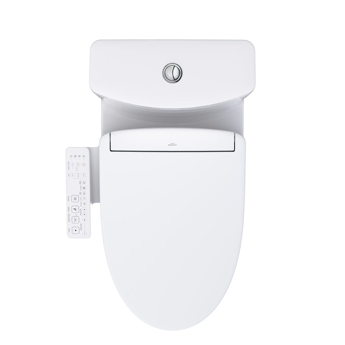 TOTO MW4363346CEMFGN#01 Washlet+ Aquia IV Cube Elongated Dual Flush Universal Height Toilet with S2 Bidet Seat