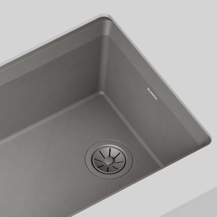 Blanco 222497 Essential Silgranit 3.5" Basket Strainer with Turn-to-Close - Volcano Gray