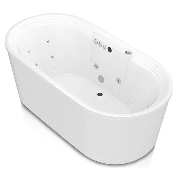 Sofi 5.6 ft. Center Drain Whirlpool and Air Bath Tub in White