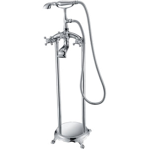 Tugela 3-Handle Claw Foot Tub Faucet with Hand Shower in Polished Chrome