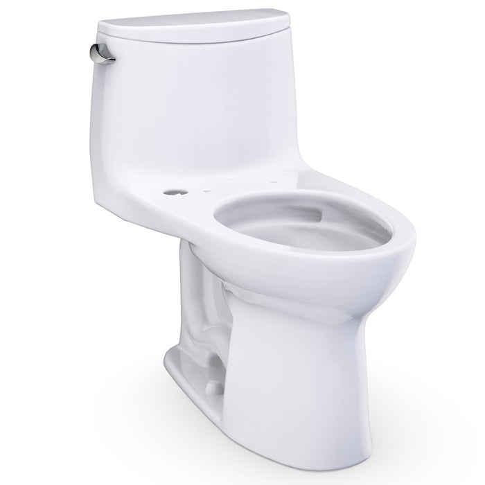 TOTO UltraMax One-Piece Elongated 1.28 GPF WASHLET+ and Auto Flush Ready Universal Height Toilet with CEFIONTECT, Cotton White - CST608CEFGAT40#01