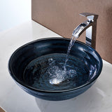 ANZZI LS-AZ8097 Rongomae Series Deco-Glass Vessel Sink in Coiled Blue