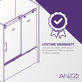 ANZZI SD-AZ8080-01BN Raymore Series 60" x 62" Frameless Sliding Tub Door in Brushed Nickel