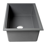 ALFI Brand AB3418SBUM-T Titanium 33" Granite Composite Workstation Single Bowl Undermount Sink